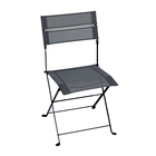 Chaise pliante LATITUDE en acier et toile gris carbone - 50x49x87,5 cm